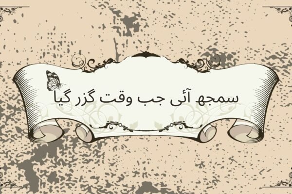  سمجھ آئی جب وقت گزر گیا