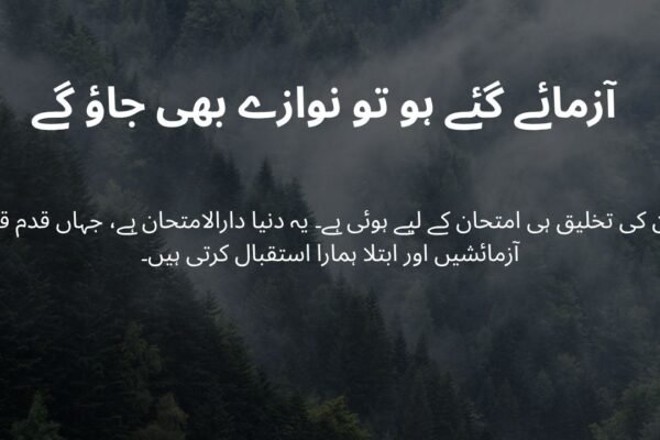  آزمائے گئے ہو تو نوازے بھی جاؤ گے 